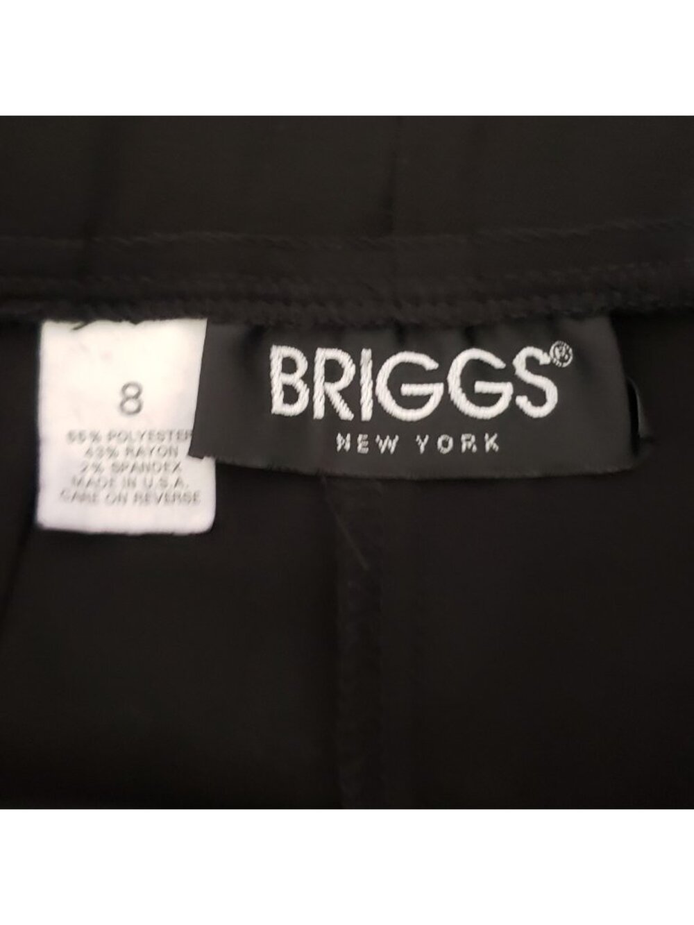 Briggs NY Womens Pleated Straight Dress Pants Black Size 8 - Picture 3 of 16
